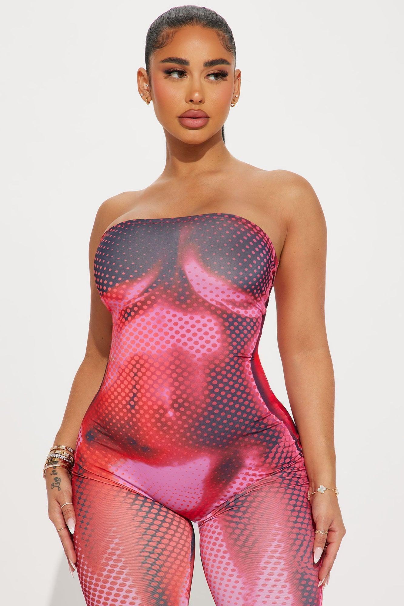 Better For You Jumpsuit - Red/combo Product Image