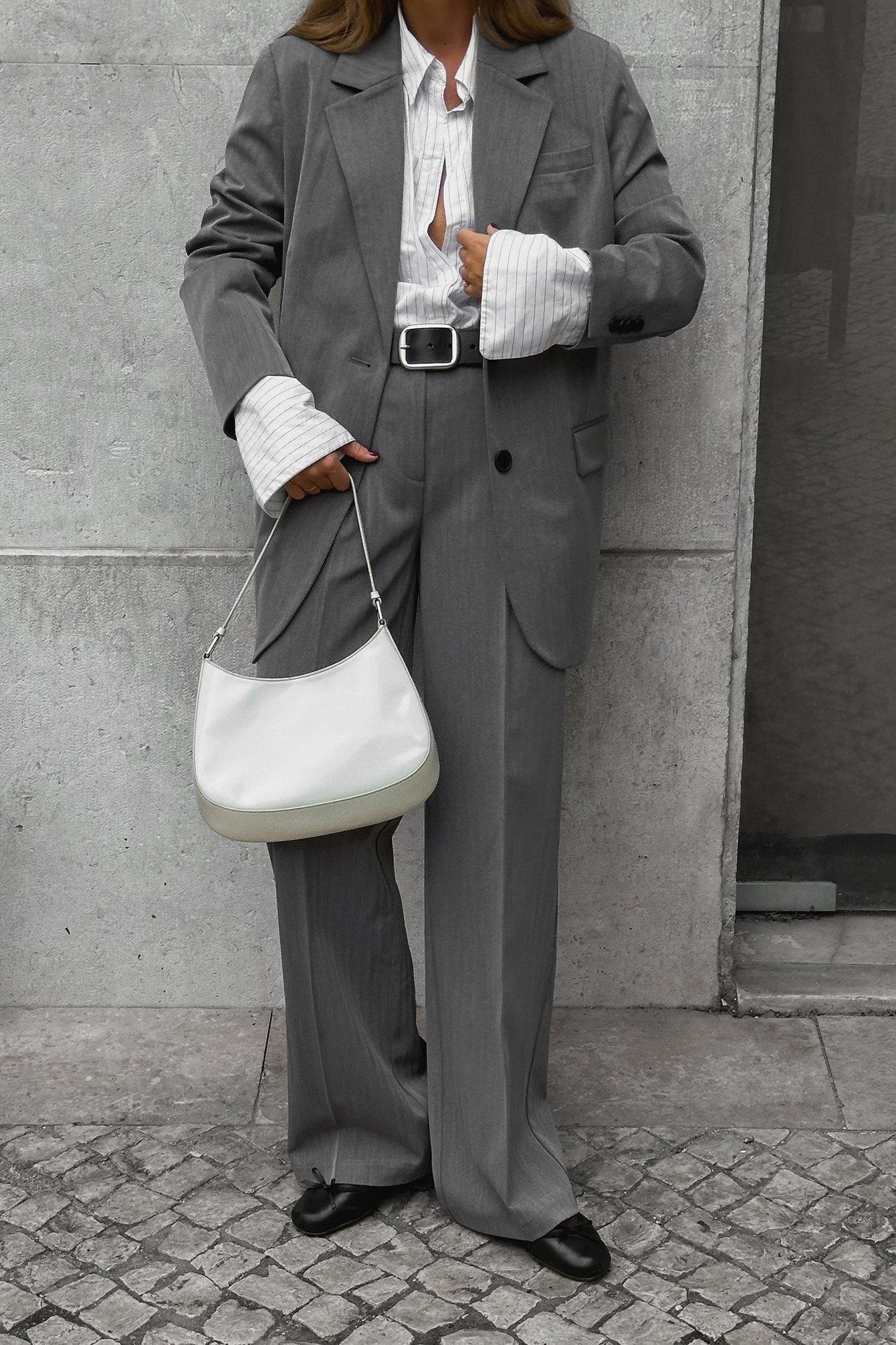 Wide High Waist Suit Pants Product Image