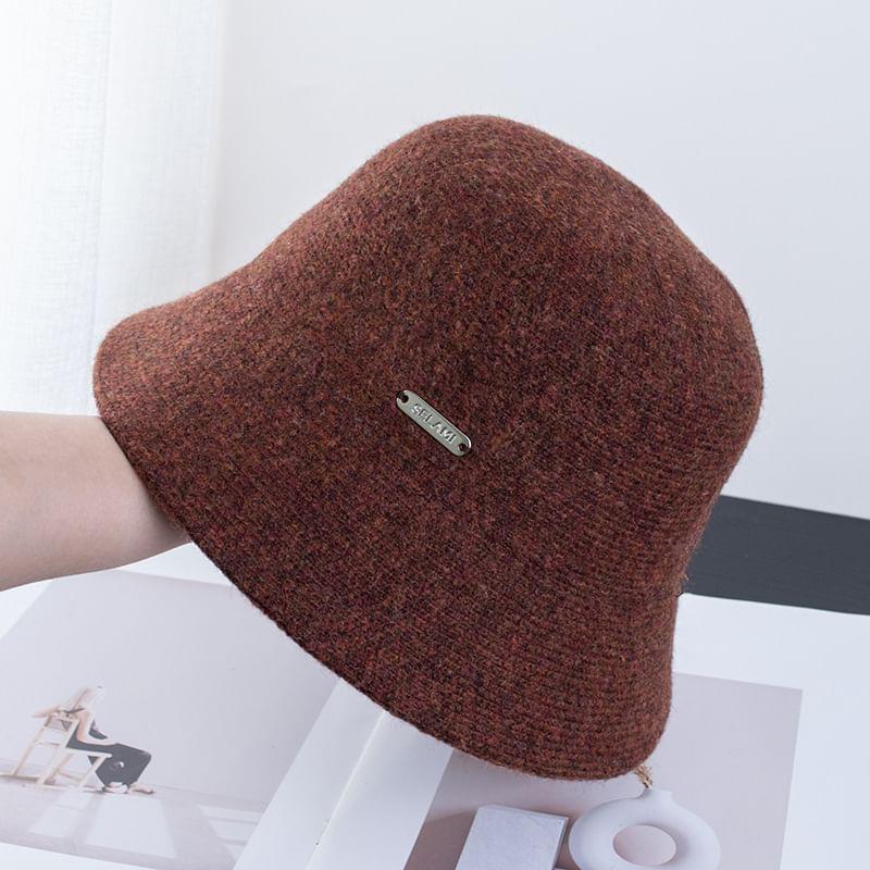 Metal Plate Knit Bucket Hat Product Image