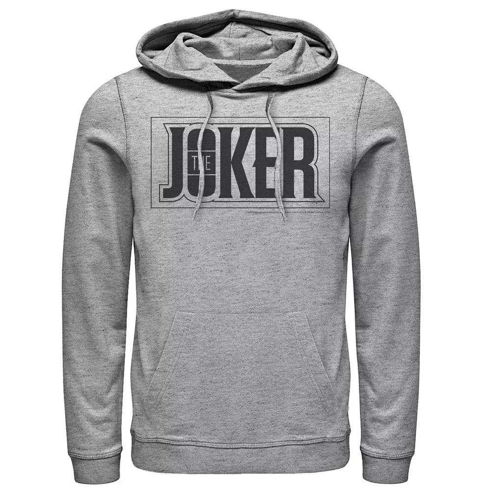 Men's DC Comics The Joker Bold Text Poster Hoodie, Size: XXL, Athletic Grey Product Image