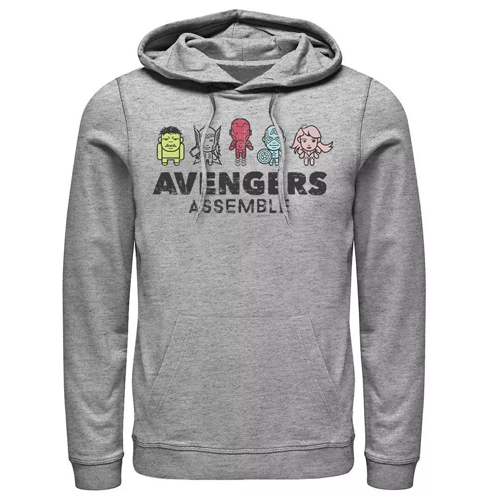 Mens Marvel Happy Holiday Heroes Seasonal Hoodie Athletic Grey Product Image