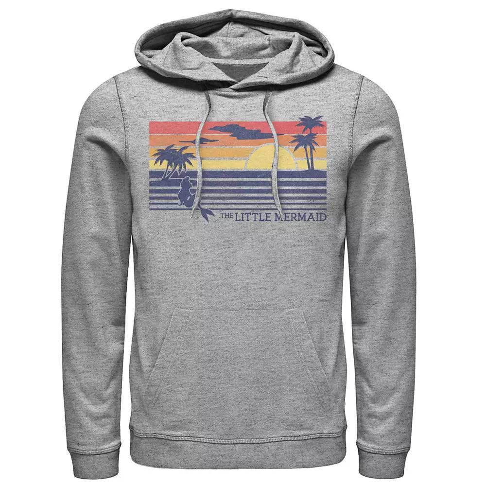 Disney's The Little Mermaid Sunset Poster Style Men's Pullover Hoodie, Size: Medium, Athletic Grey Product Image