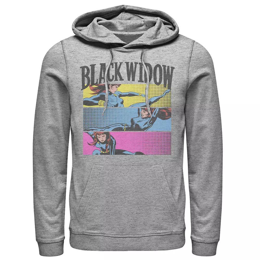 Men's Marvel Black Widow Panels Hoodie, Size: Large, Athletic Grey Product Image