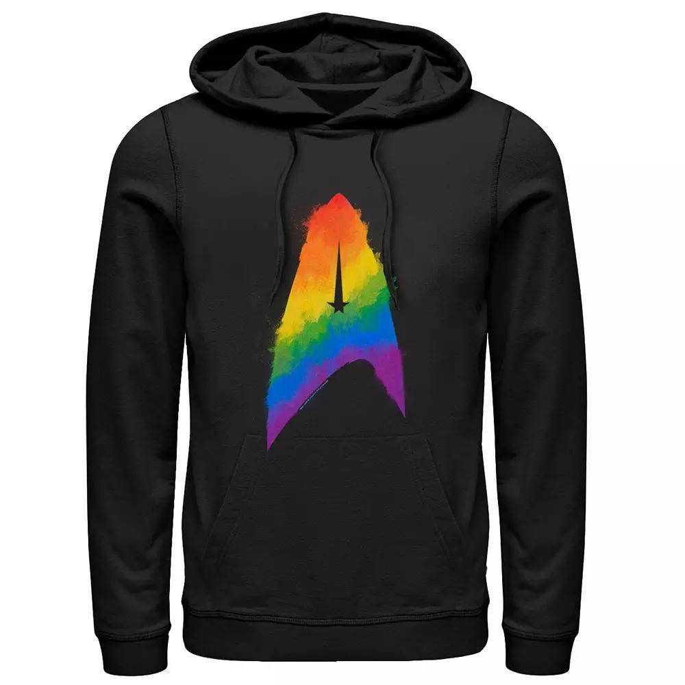 Men's Star Trek Discovery Rainbow Paint Insignia Hoodie, Size: XXL, Black Product Image