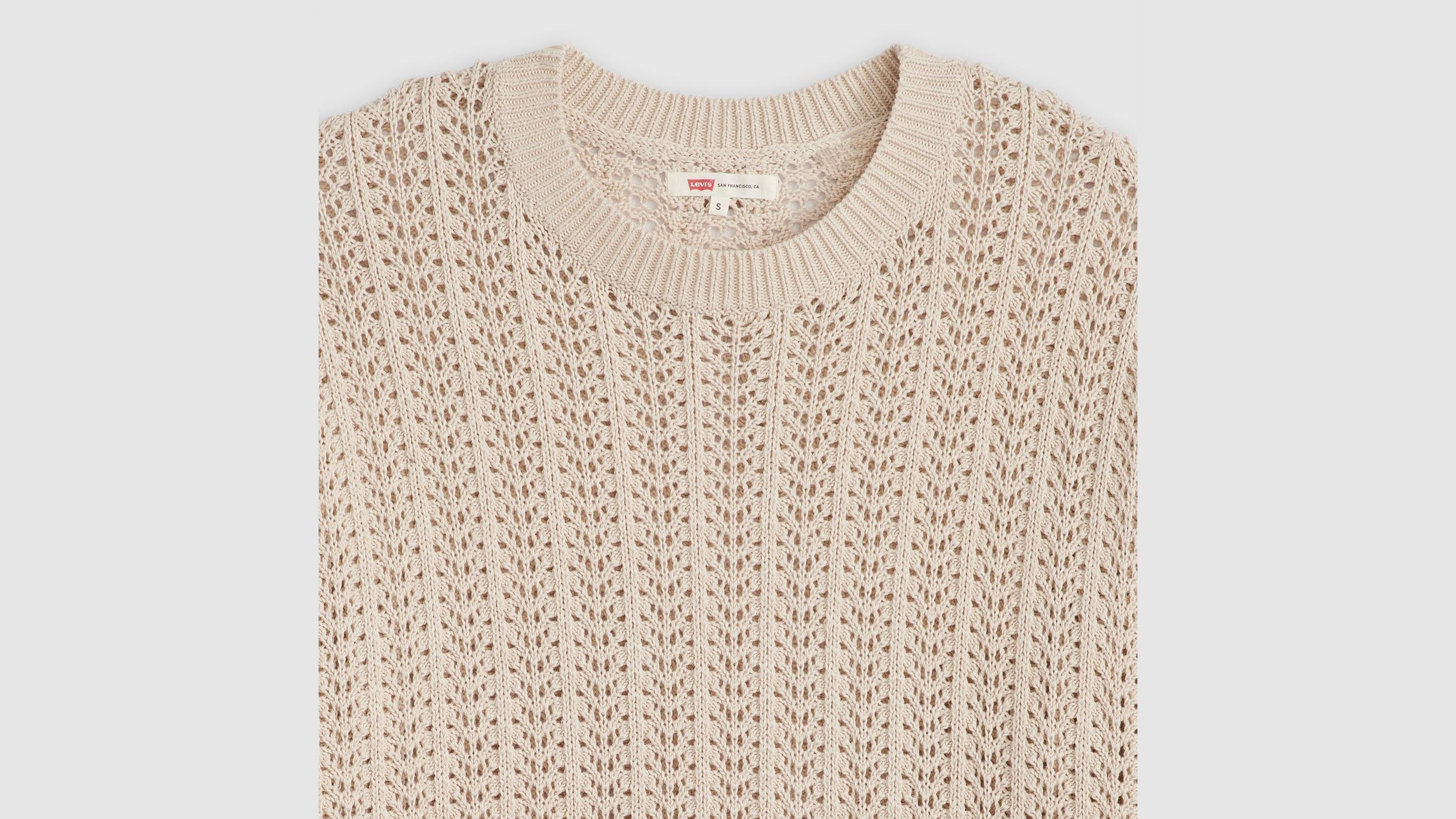 Sunrise Cotton Linen Crochet Sweater Product Image