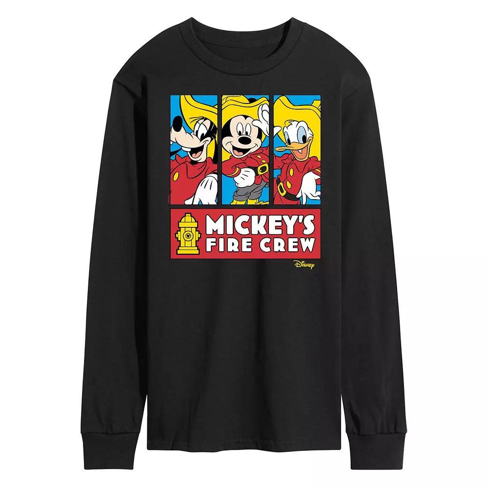 Disney's Mickey Mouse & Friends Men's Fire Crew Long Sleeve Graphic Tee, Size: XL, Black Product Image