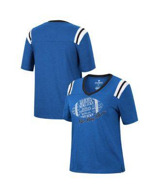Women's Colosseum Heathered Royal Kentucky Wildcats 15 Min Early Football V-Neck T-Shirt, Size: Small, Blue Product Image