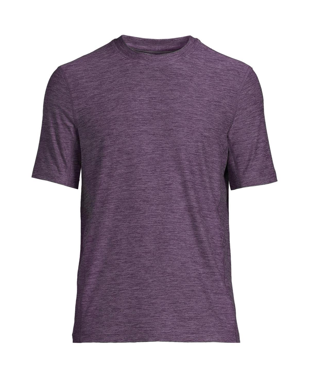 Men's Lands' End Short Sleeve Performance Hybrid Crewneck Tee, Size: Medium, Blue Spacedye Product Image