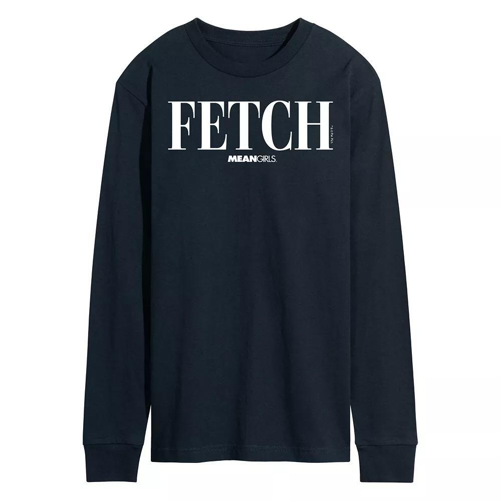 Mens Mean Girls Fetch Long Sleeve Graphic Tee Blue Product Image