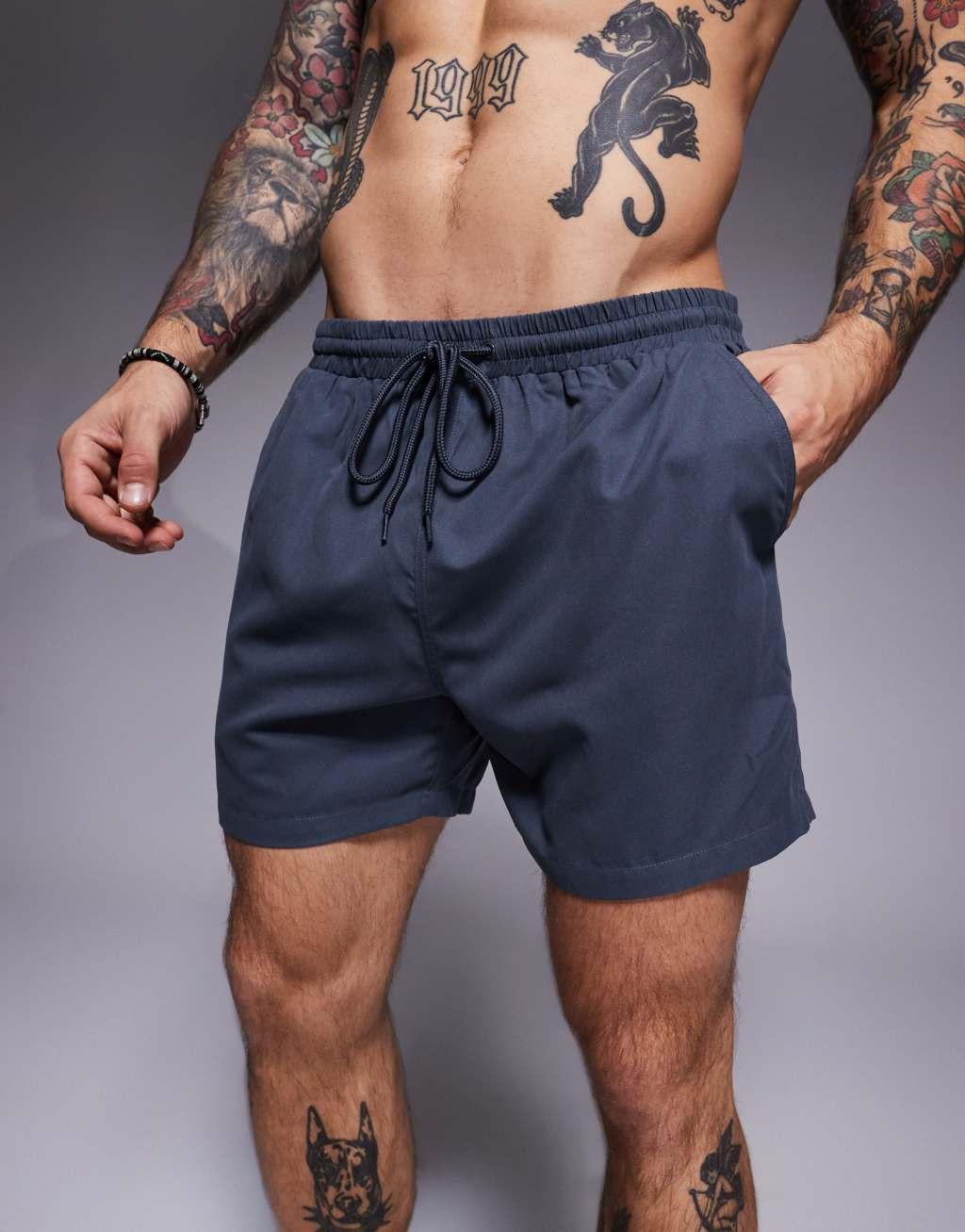 South Beach plain swim shorts in charcoal Product Image