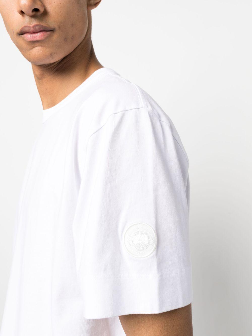CANADA GOOSE Logo-patch Cotton T-shirt In White Product Image