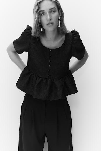 Peplum Brocade Blouse Product Image
