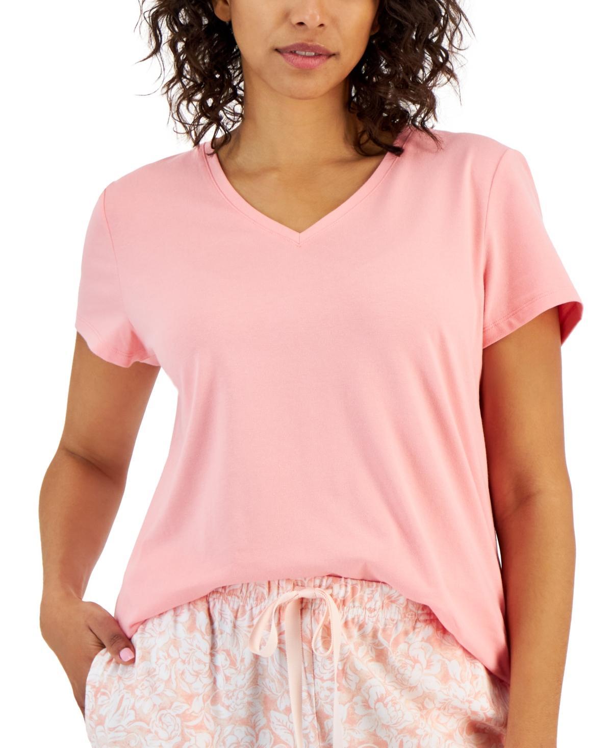 Charter Club Womens Solid V-Neck Short-Sleeve Sleepwear Top, Created for Macys Product Image