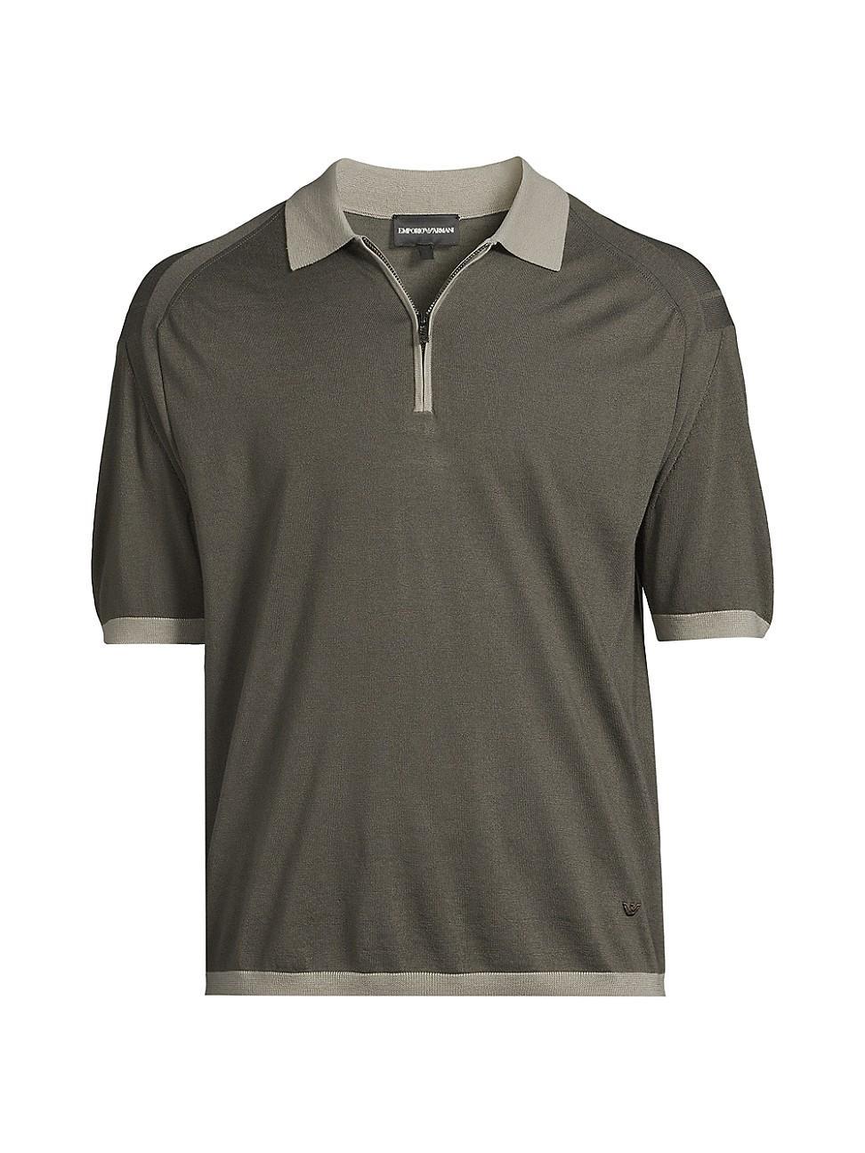 Men's Knit Quarter-Zip Polo Shirt Product Image