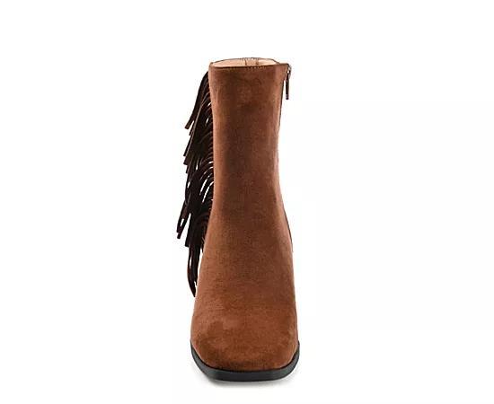 Journee Collection Womens Noriah Tru Comfort Foam Inside Zip Stacked Heel Booties Brown 6.5 Product Image