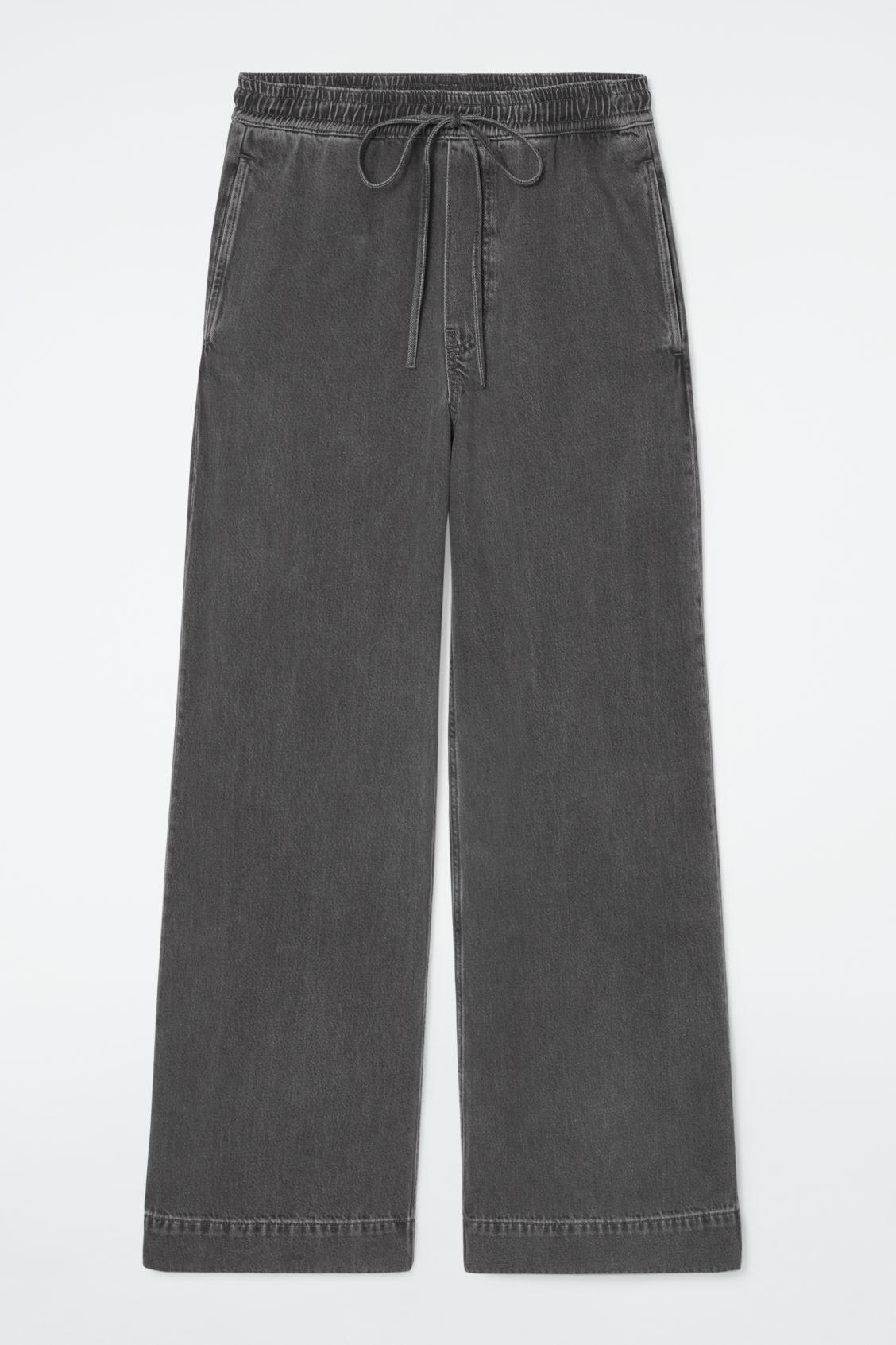 WIDE-LEG FLUID DENIM PANTS Product Image