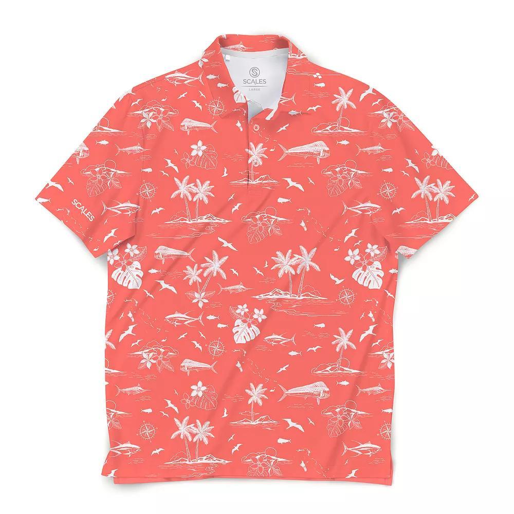 Men's SCALES Offshore Clubhouse Collection Golf Polo Shirt, Size: XL, Orange Product Image