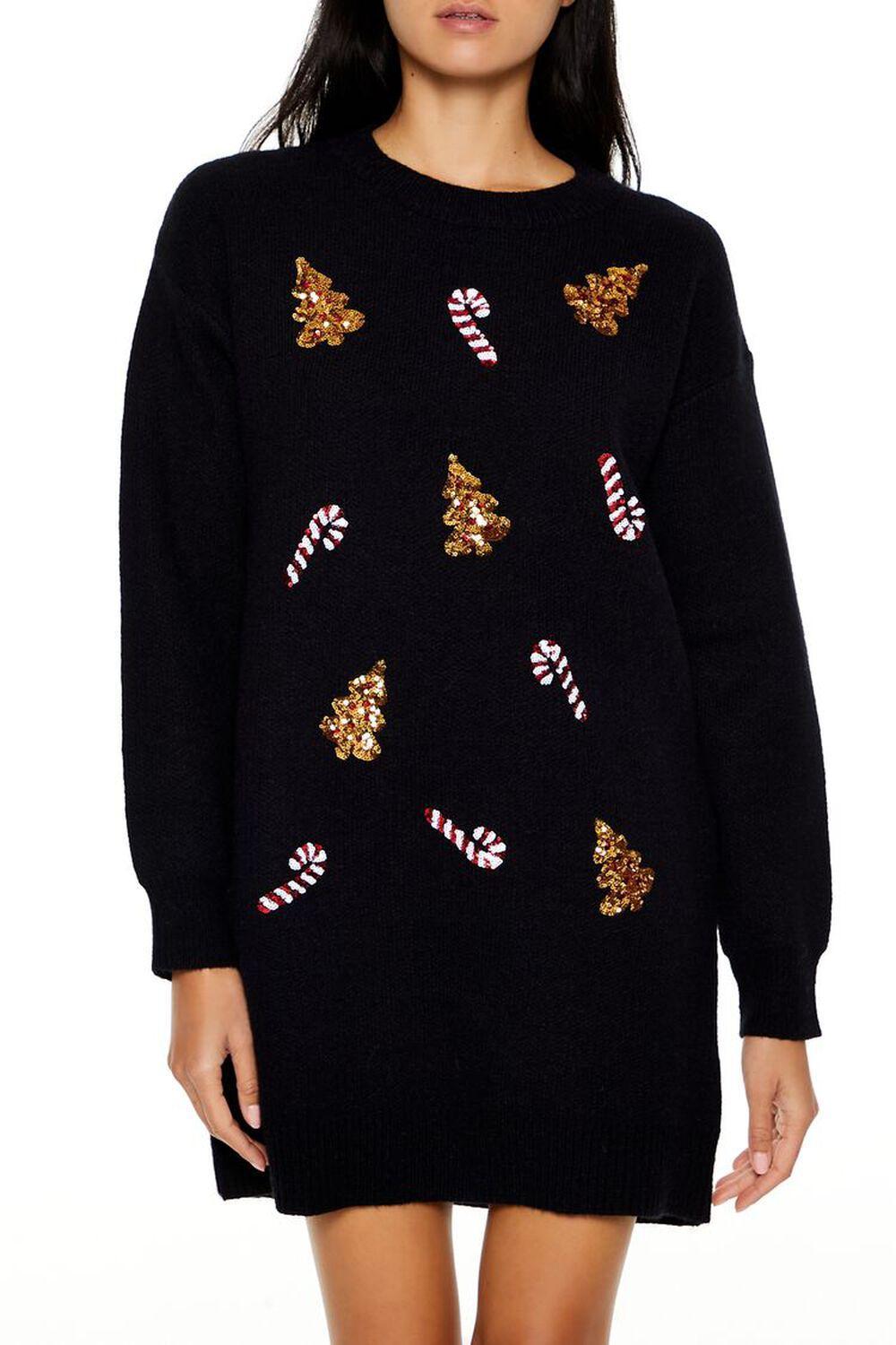 Sequin Christmas Mini Sweater Dress | Forever 21 Product Image