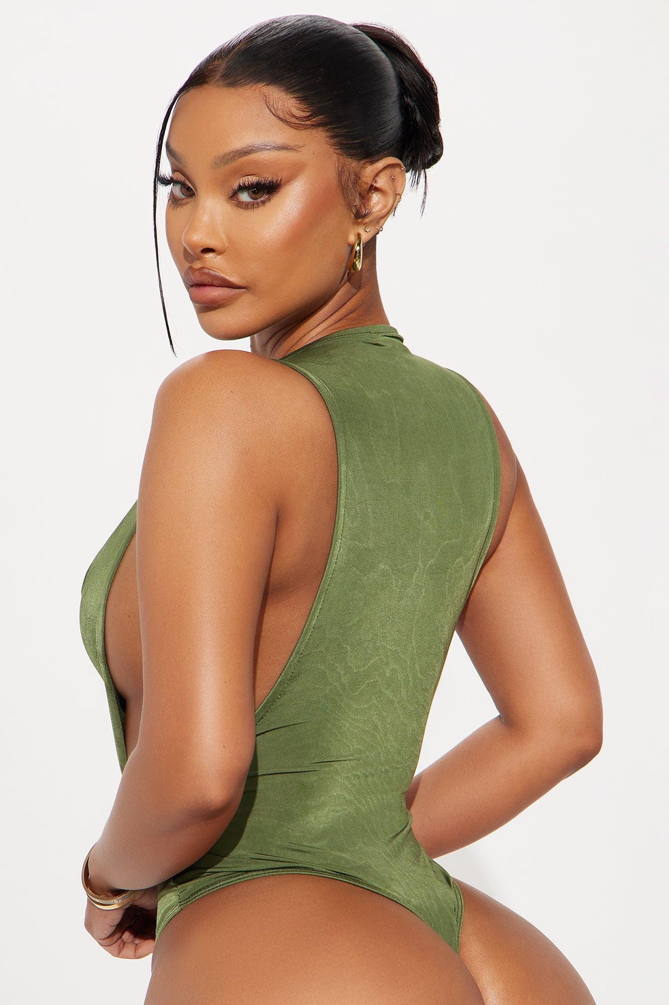 Martina Double Lined Bodysuit - Olive Product Image