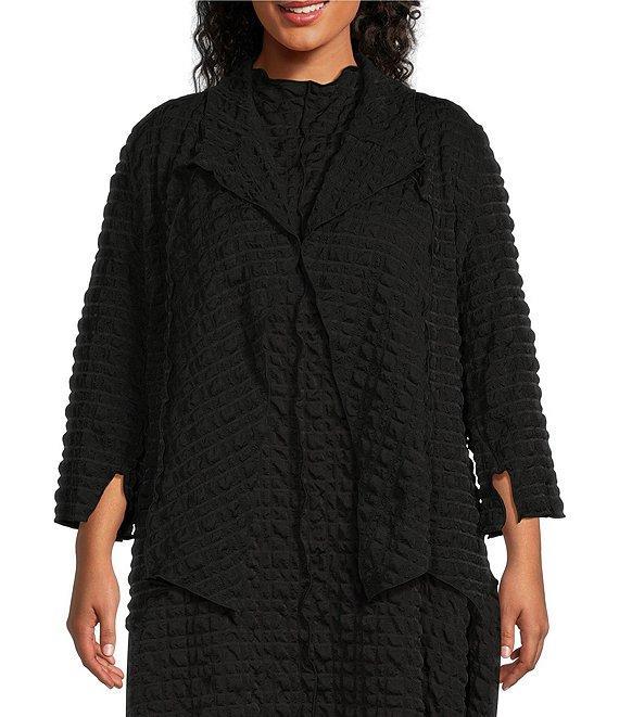 IC Collection Plus Size Wing Collar Asymmetric Hem Jacket Product Image