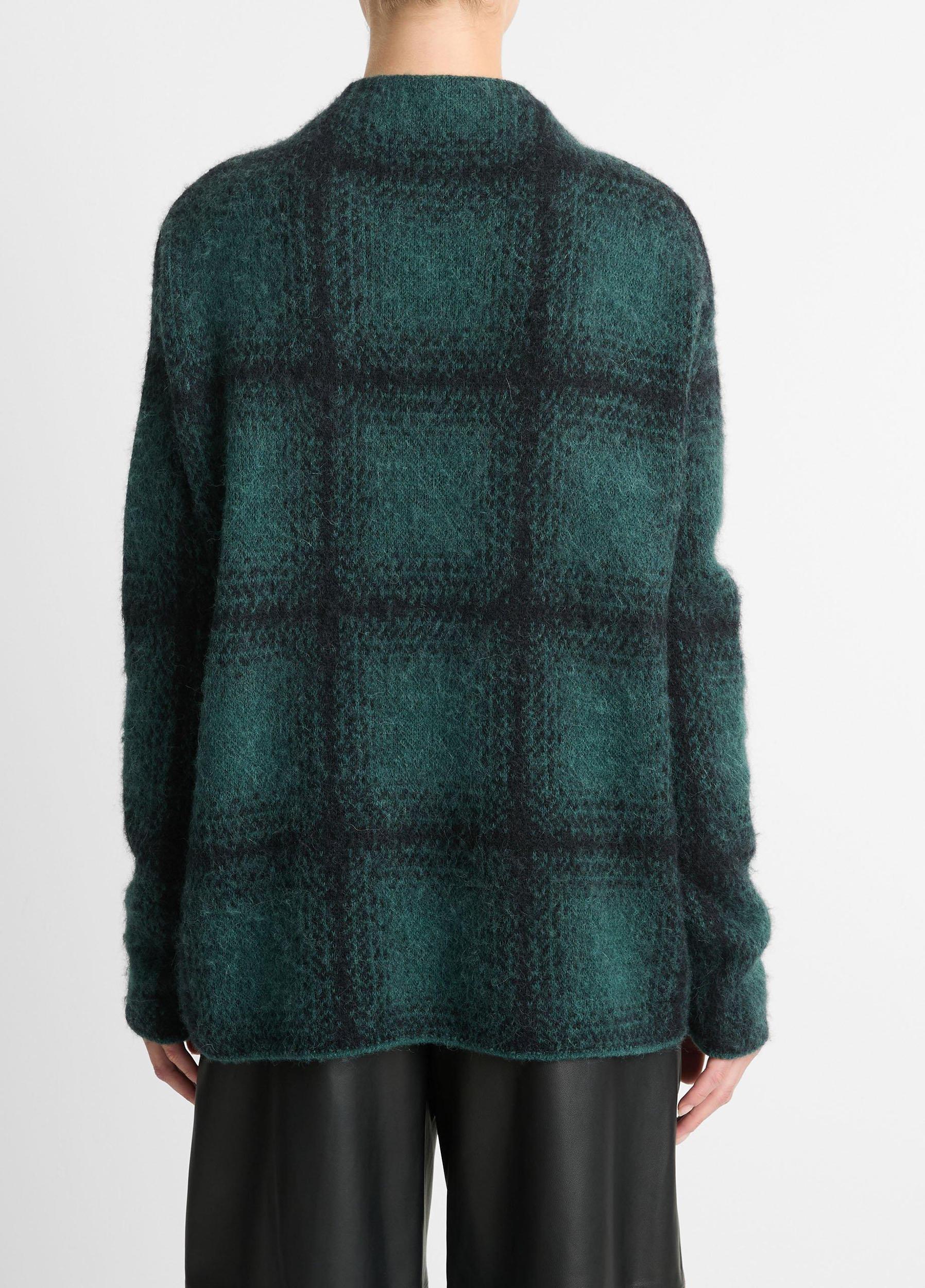 Shadow Plaid Funnel Neck Sweater Product Image