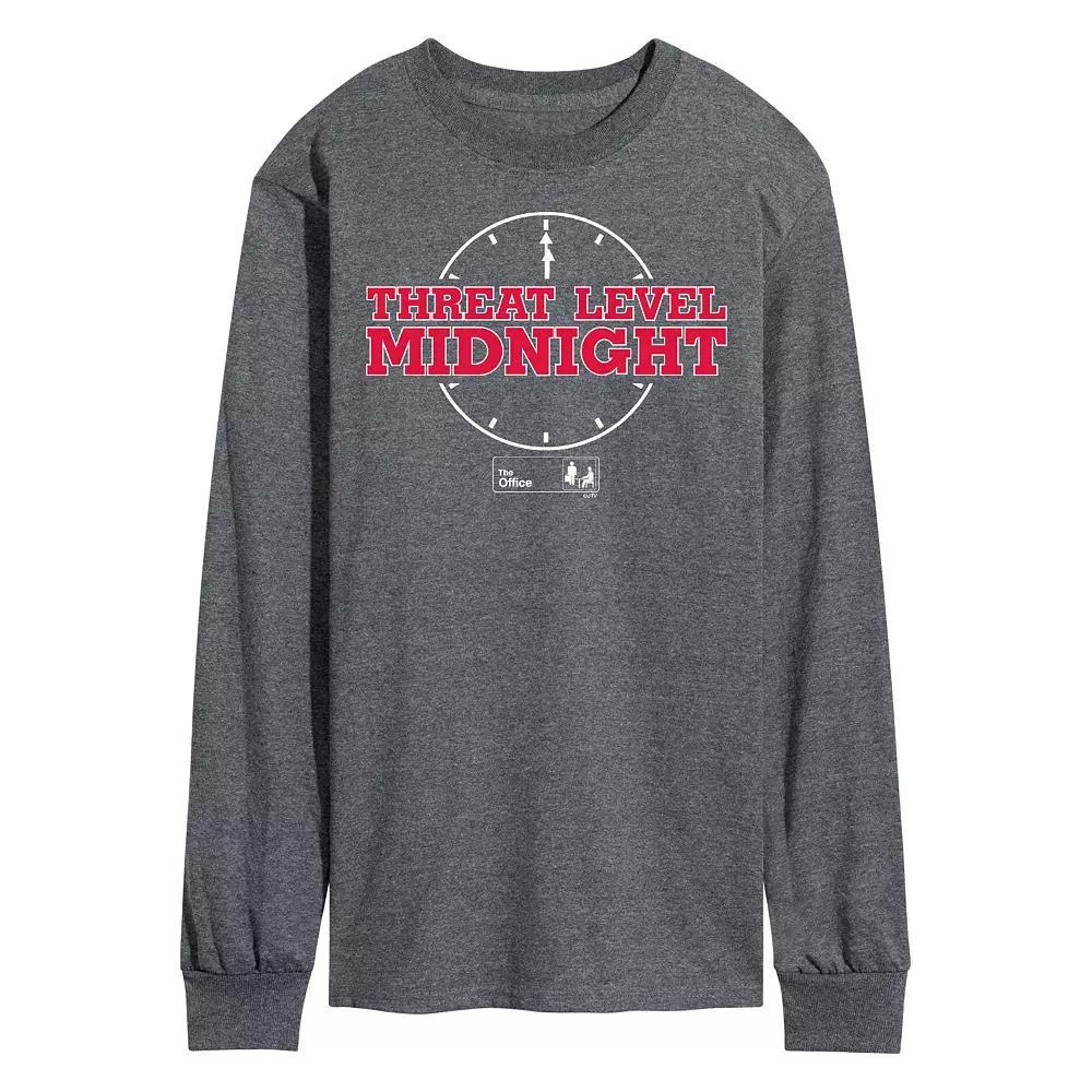 Men's The Office Threat Level Midnight Long Sleeve Tee, Size: Small, Dark Gray Product Image
