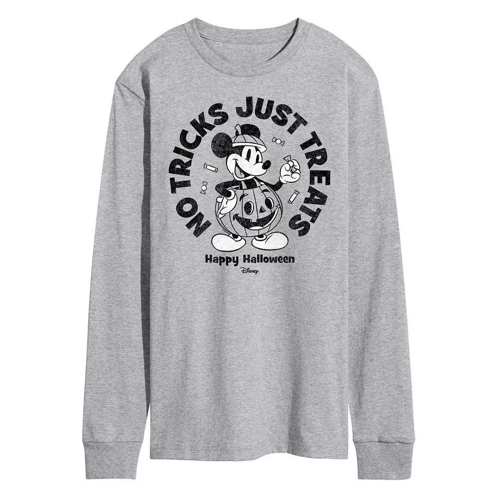 Disneys Mickey Mouse Mens No Tricks Just Treats Long Sleeve Graphic Tee Product Image