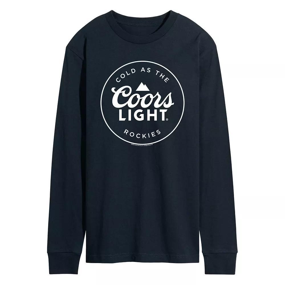 Mens Coors Light Logo Badge Long Sleeve Graphic Tee Grey Gray Product Image
