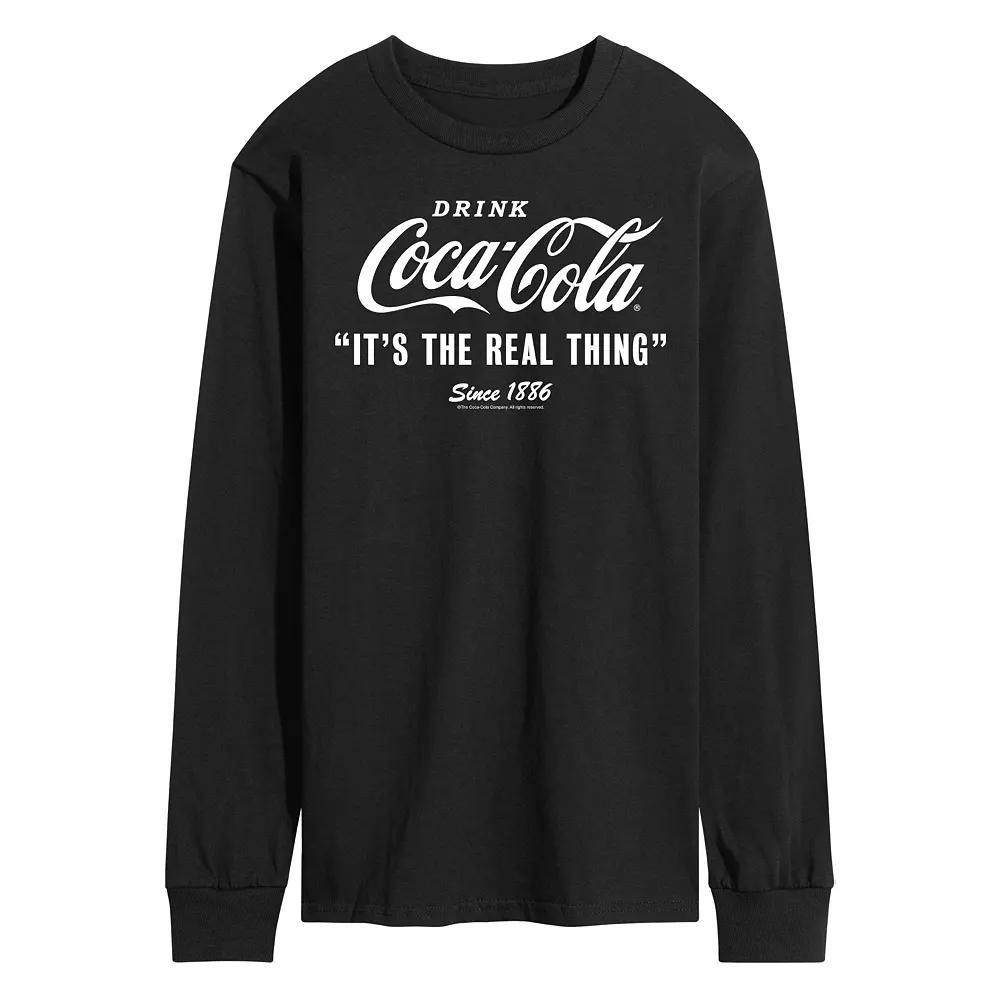 Men's Coca-Cola Its The Real Thing Graphic Tee, Size: Medium, Black Product Image