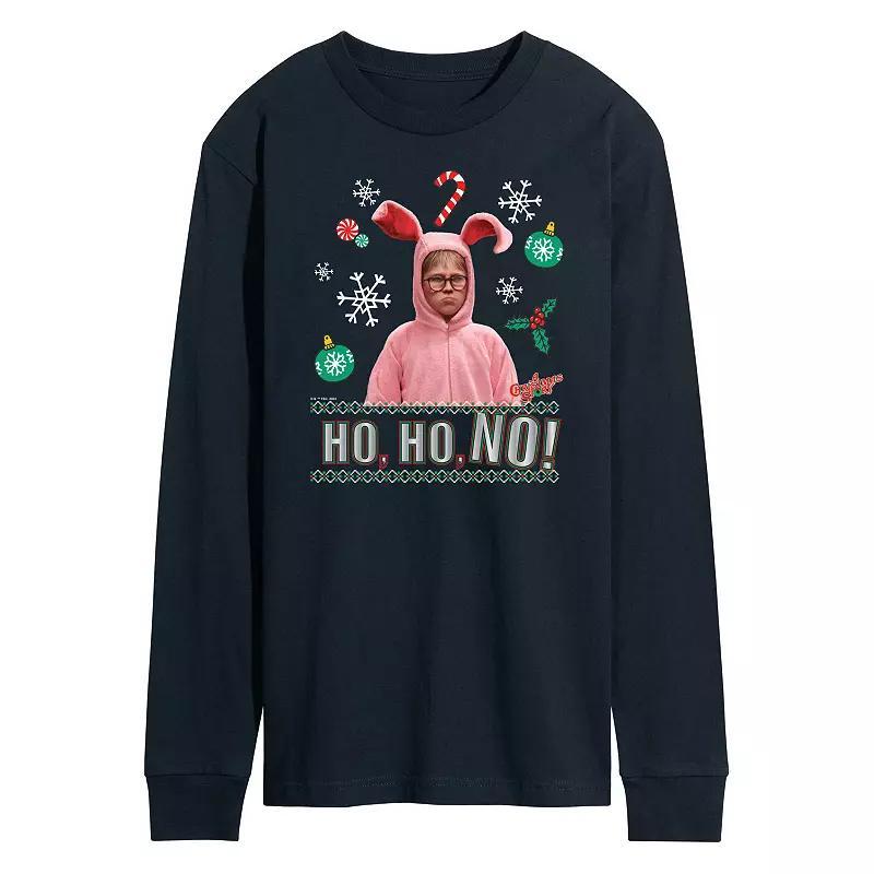 Mens A Christmas Story Pink Bunny Long Sleeve Graphic Tee Product Image