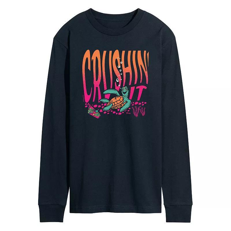 Disney / Pixars Finding Nemo Crush Mens Crushin It Long Sleeve Graphic Tee Blue Product Image
