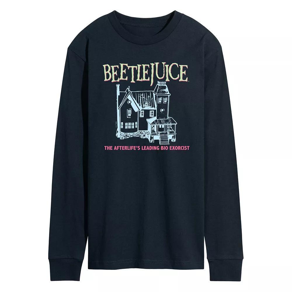 Mens Beetlejuice House Long Sleeve Graphic Tee Blue Product Image