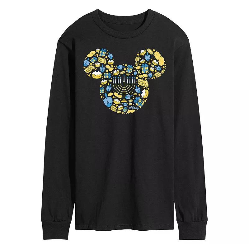 Disney's Men's Mickey Mouse Silhouette Christmas Long-sleeved Tee, Size: Large, Blue Product Image
