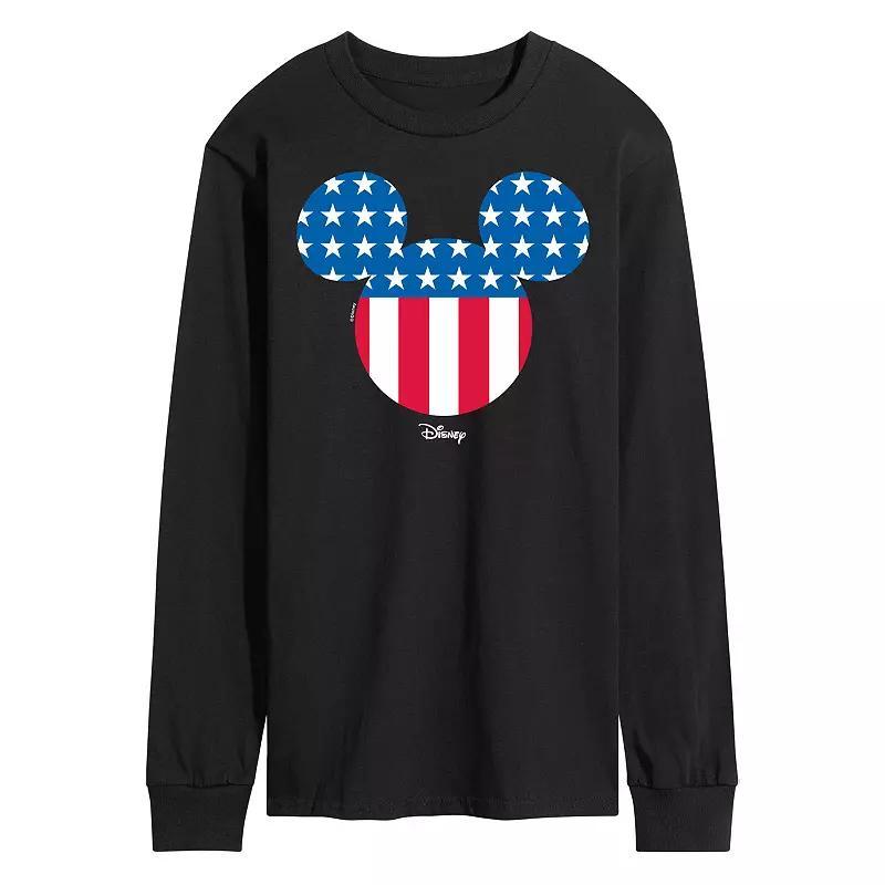 Disneys Mickey Mouse Mens Silhouette Long Sleeve Blue Product Image