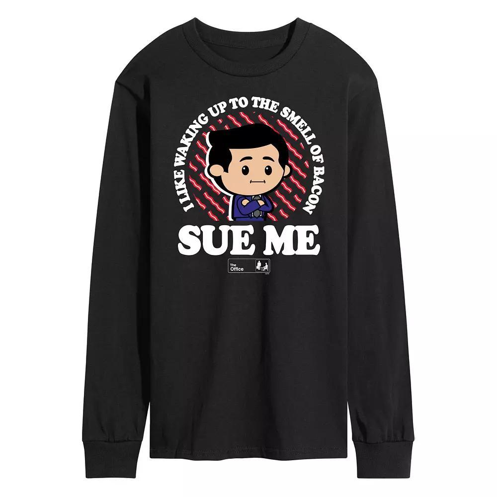 Men's The Office Bacon Sue Me Long Sleeve, Size: Small, Black Product Image