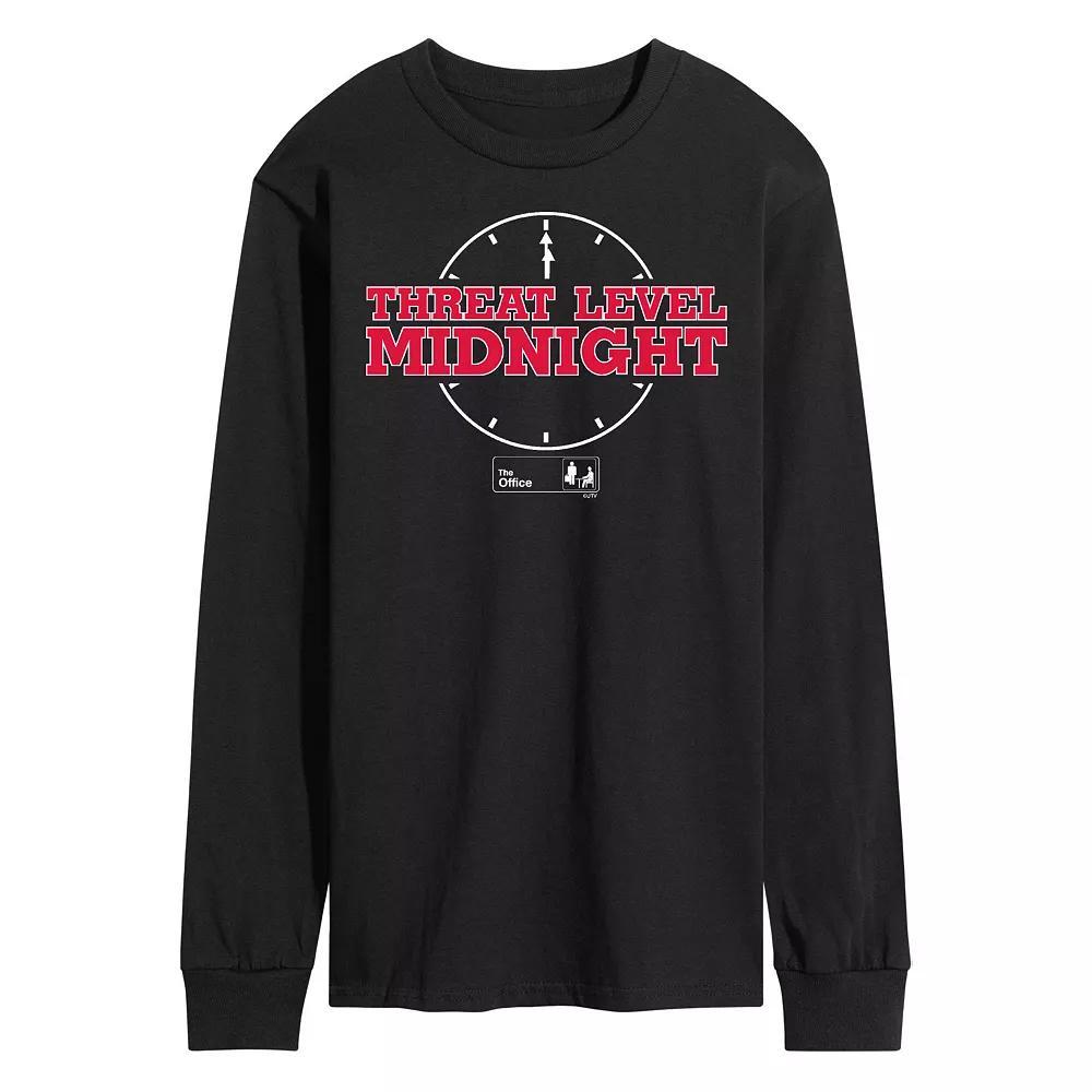 Men's The Office Threat Level Midnight Long Sleeve Tee, Size: Medium, Black Product Image