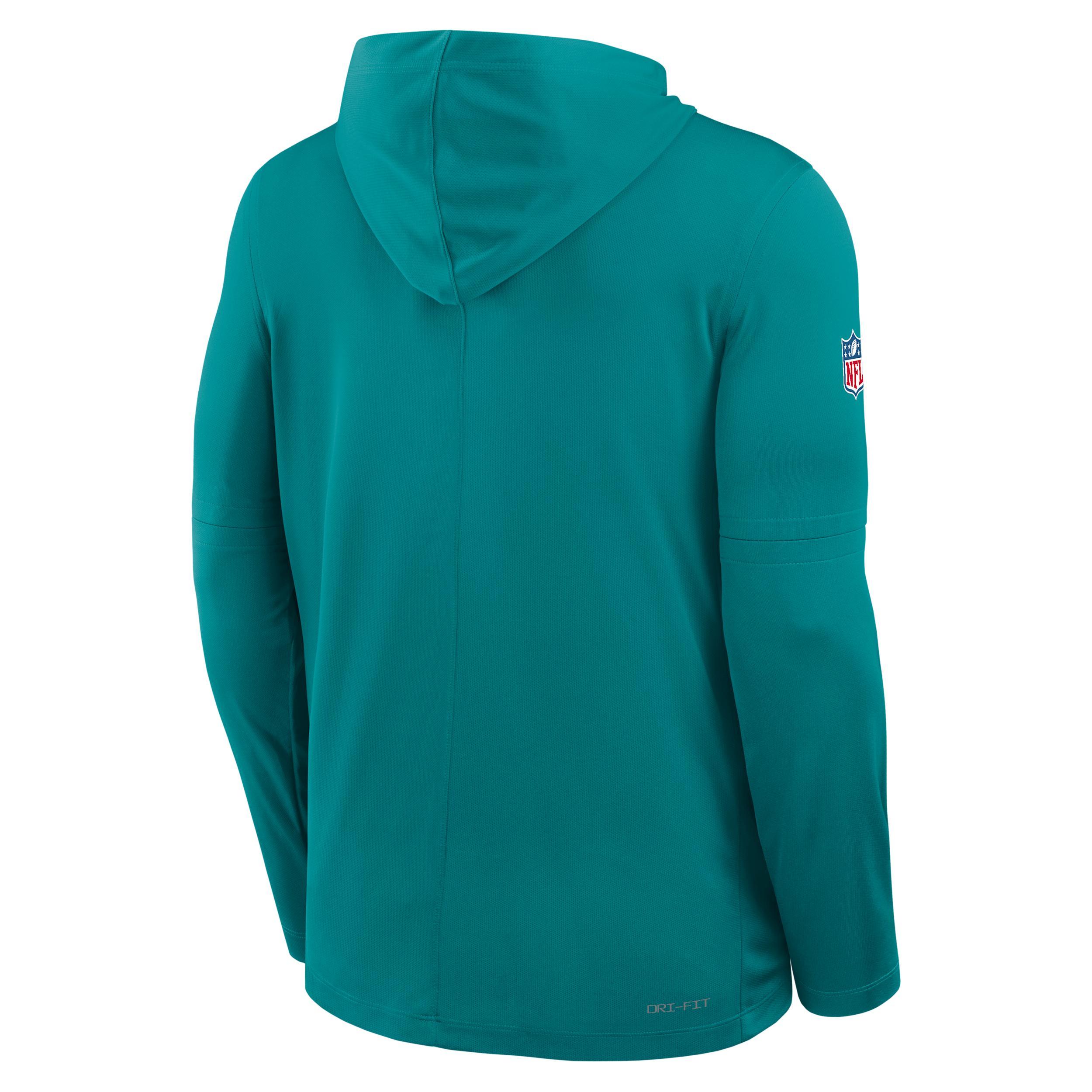 Miami Dolphins Pass Accuracy Men's Nike Dri-FIT NFL Long-Sleeve Hooded Top Product Image