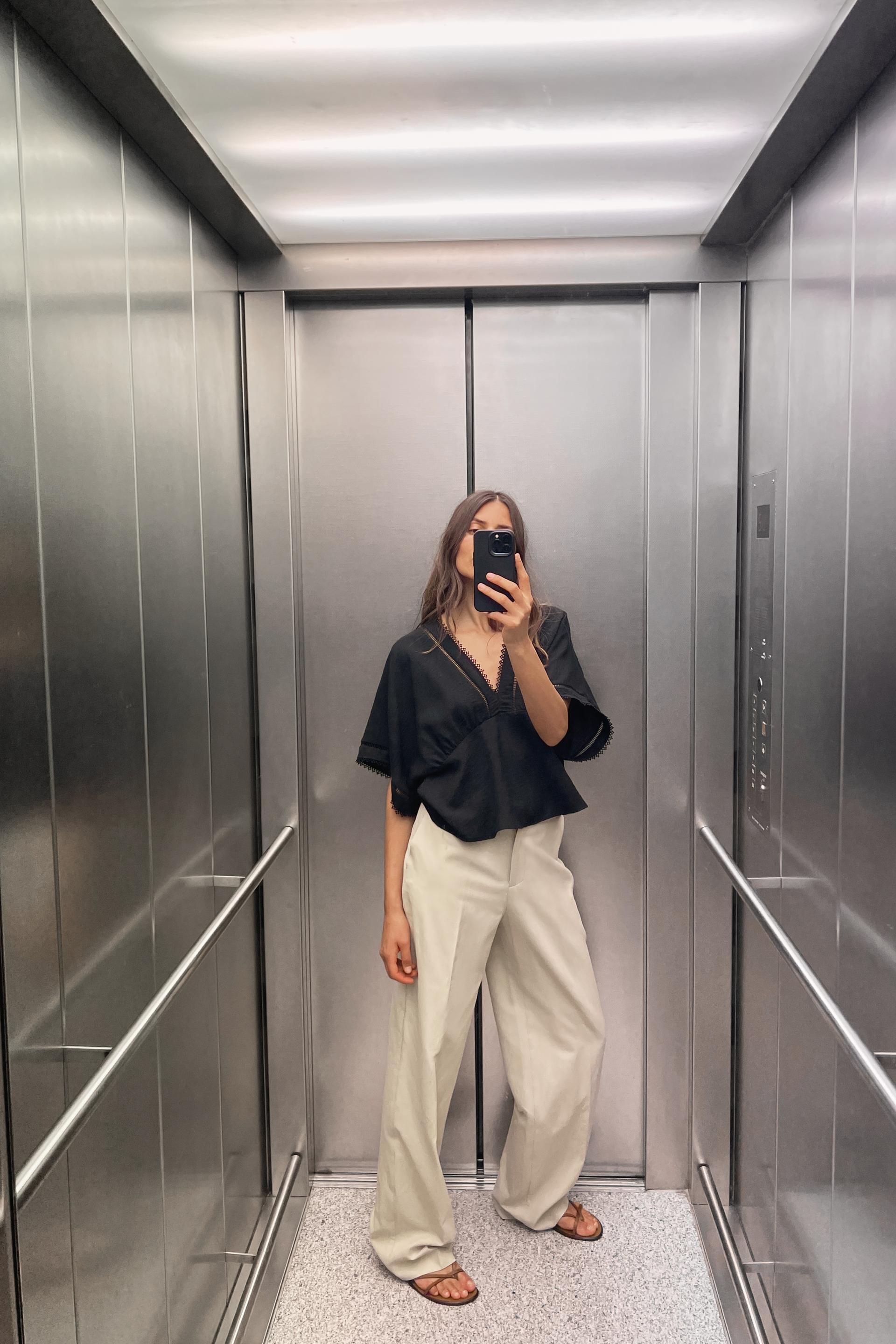KIMONO TOP WITH LACE INSERTS Product Image