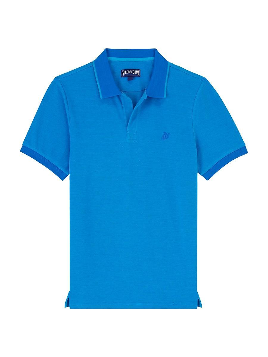 Vilebrequin Men's Changing Color Cotton Pique Polo in Thalassa at Nordstrom, Size Large Product Image