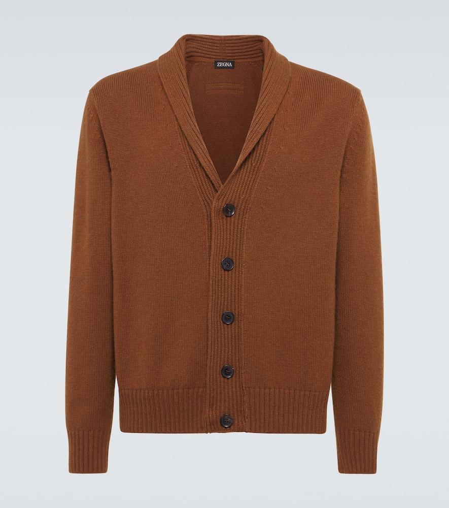 ZEGNA Cashmere And Mohair Cardigan In Beige Product Image