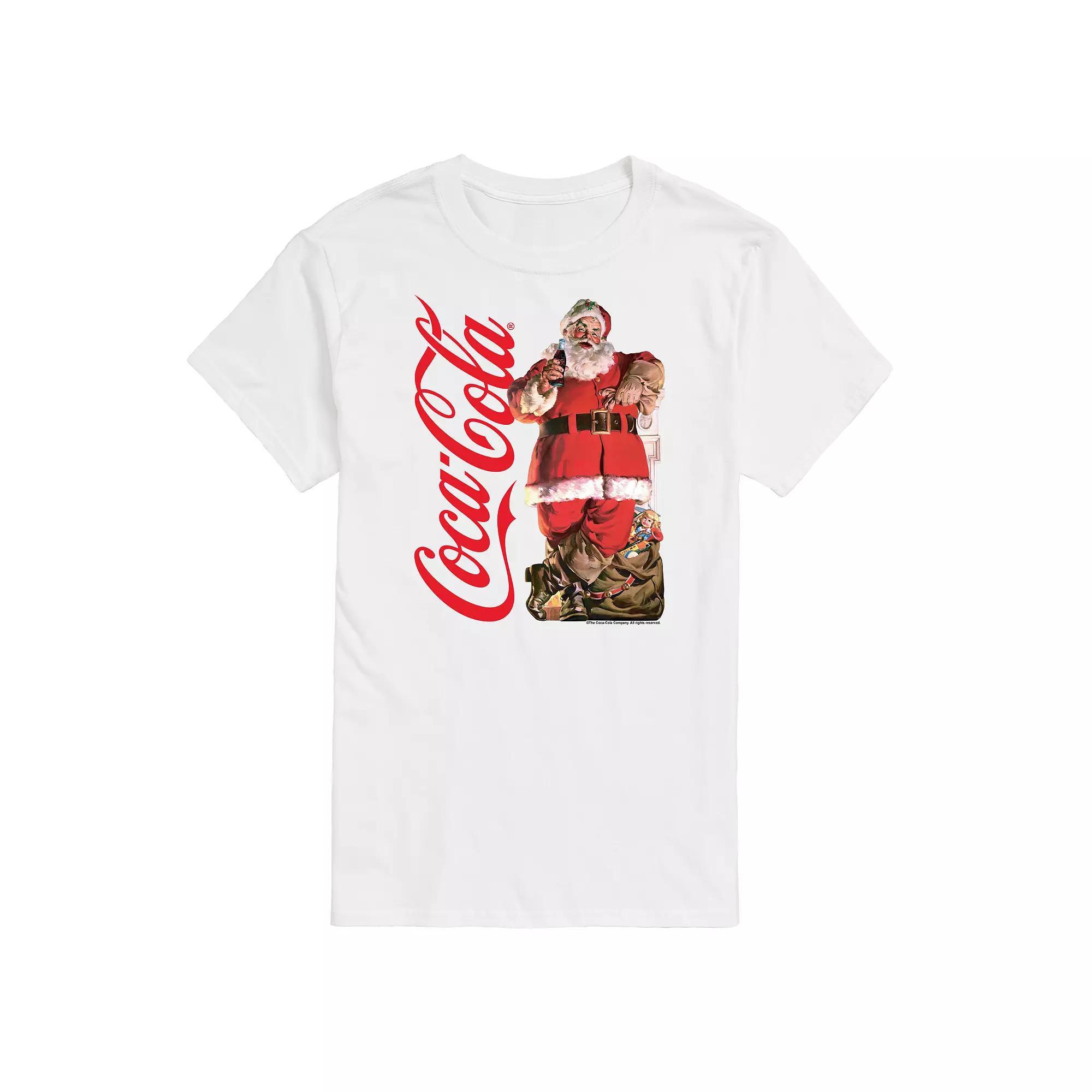Men's CocaCola Vintage Santa Tee, Size: XL, Black Product Image
