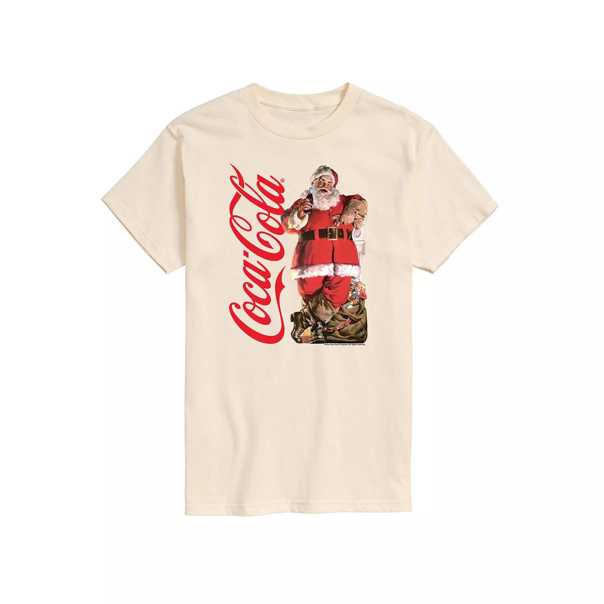 Men's CocaCola Vintage Santa Tee, Size: XL, Black Product Image