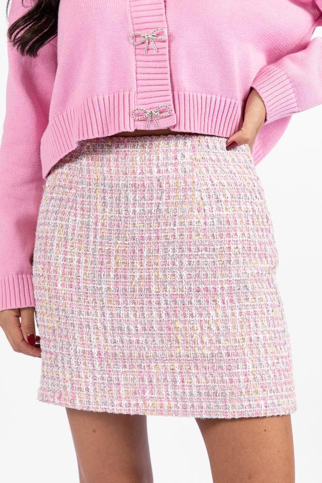 This Time Pink Multi Tweed Skort FINAL SALE Product Image