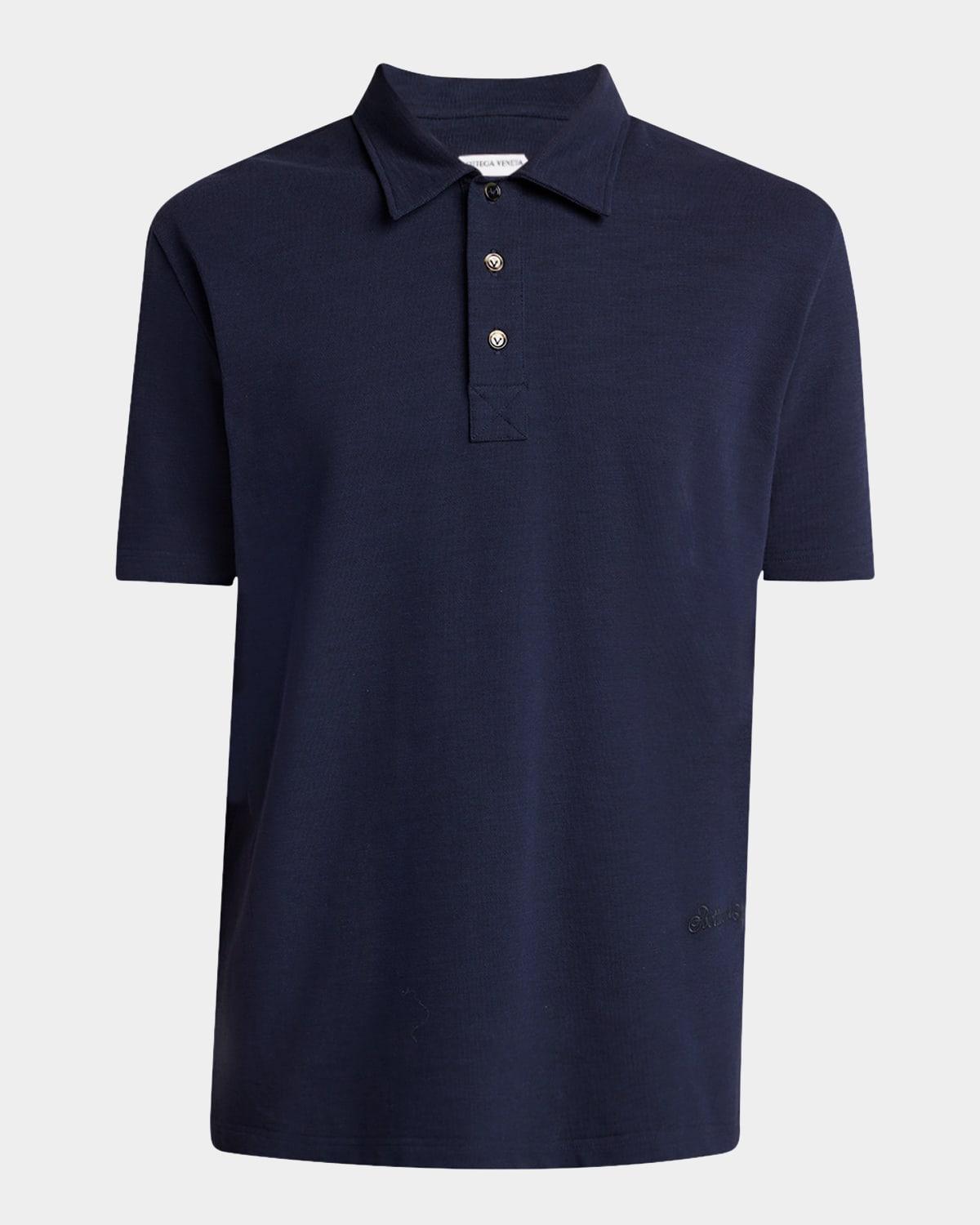 Mens Chine Pique Polo Shirt Product Image