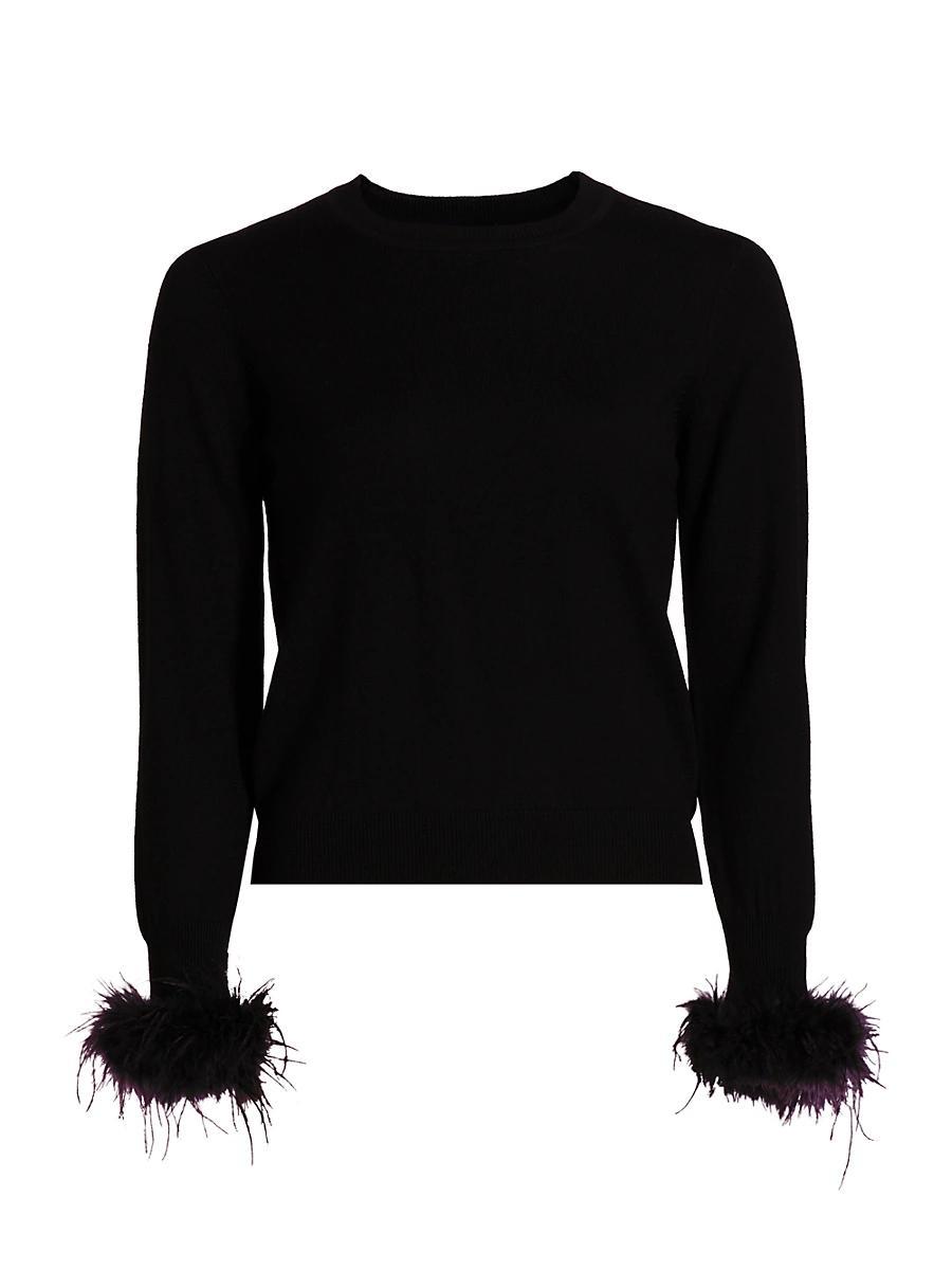 Womens Tina Feather-Trim Wool Sweater Product Image