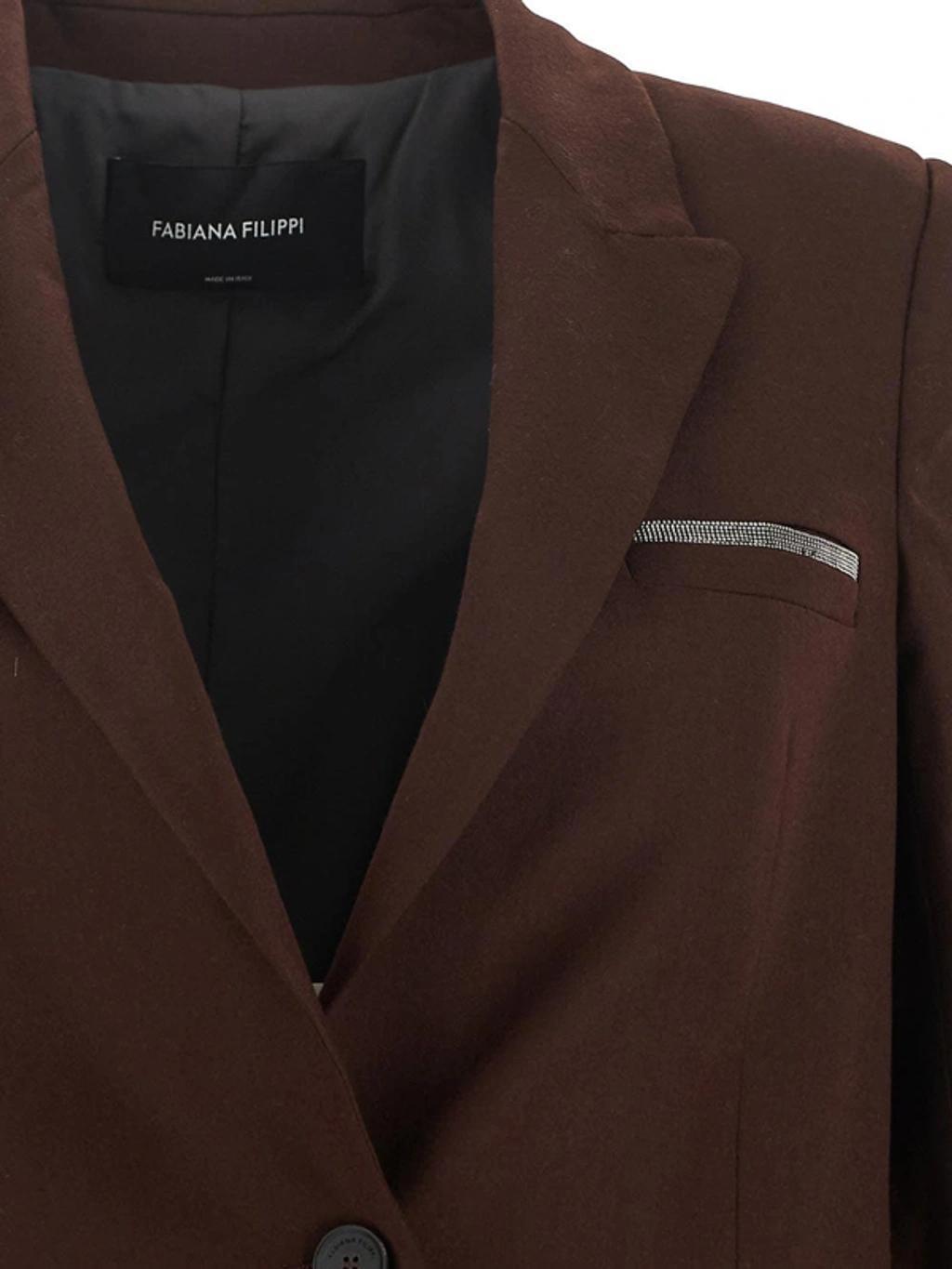 FABIANA FILIPPI Blazer Jacket In Brown Product Image