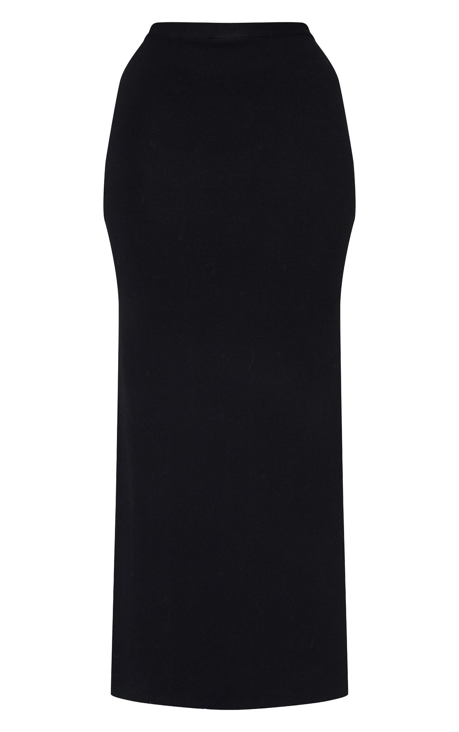 Plus Black Fine Knit Maxi Skirt Product Image