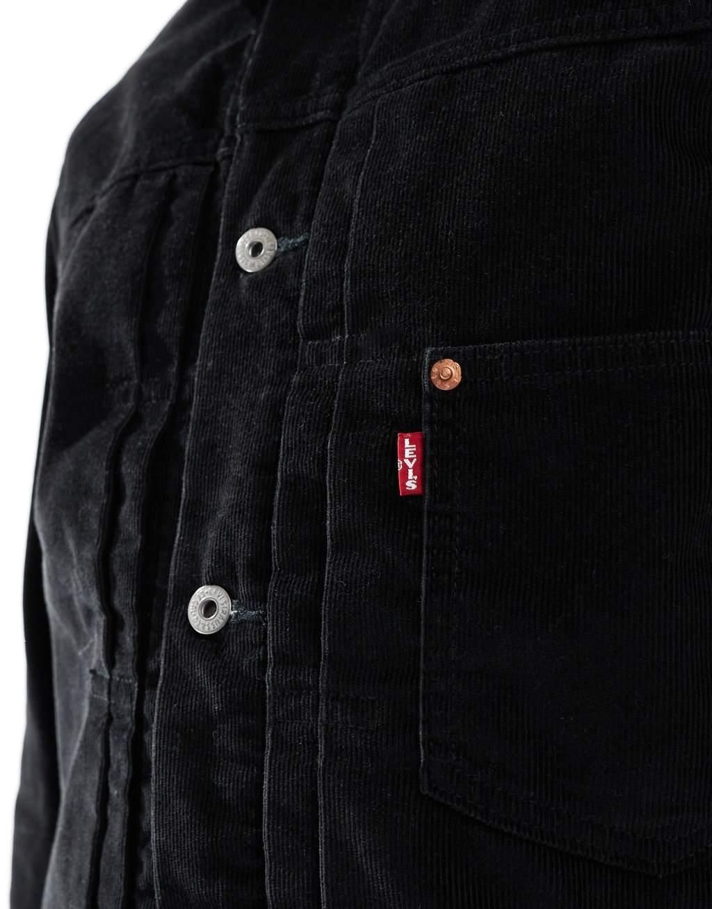 Levi's Type 1 trucker jacket in black cord Product Image