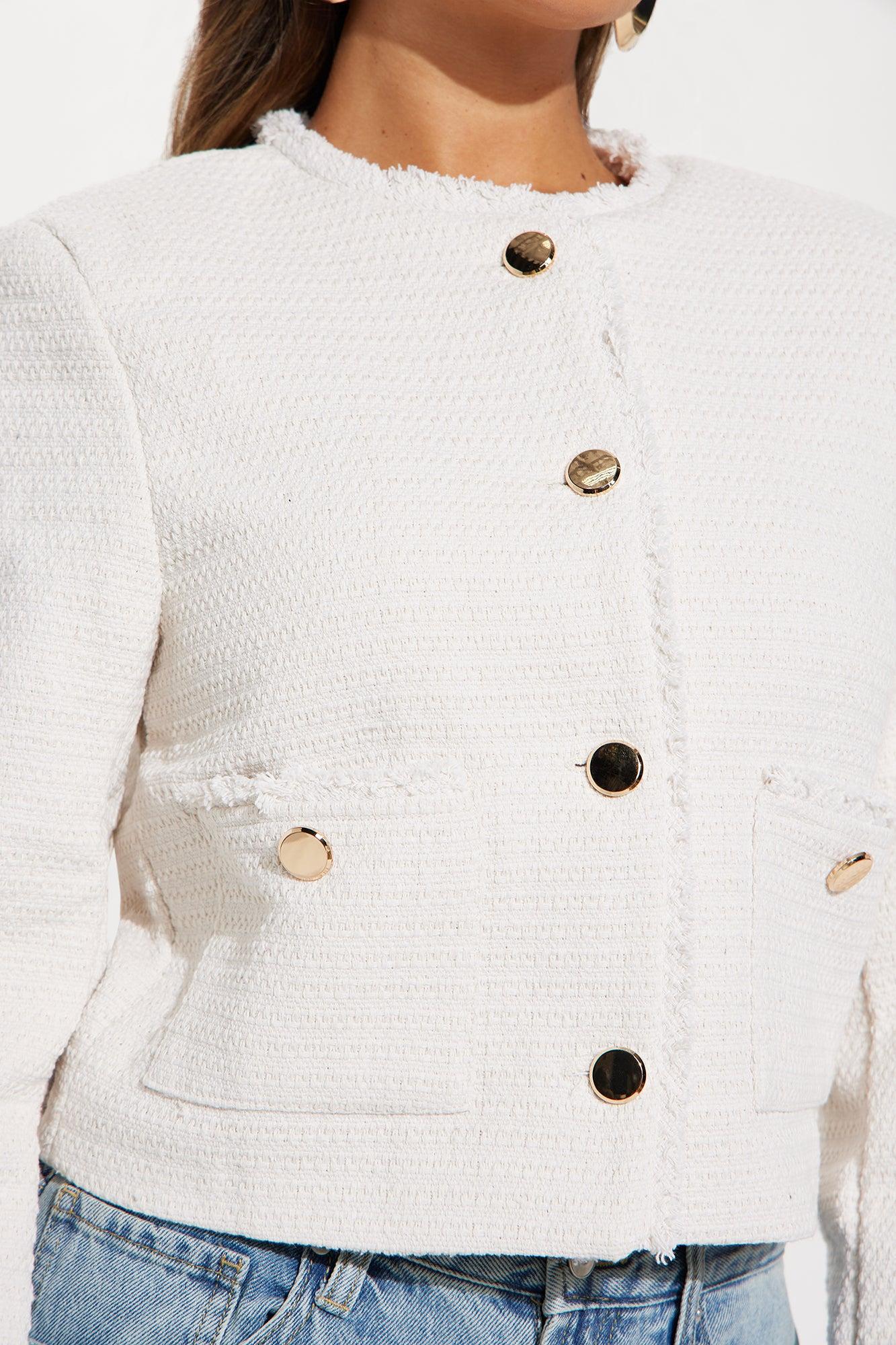 Such A Classic Tweed Jacket - Cream Product Image