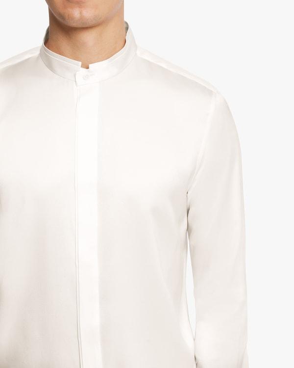 Classic Concealed Placket Silk Men Shirt Product Image